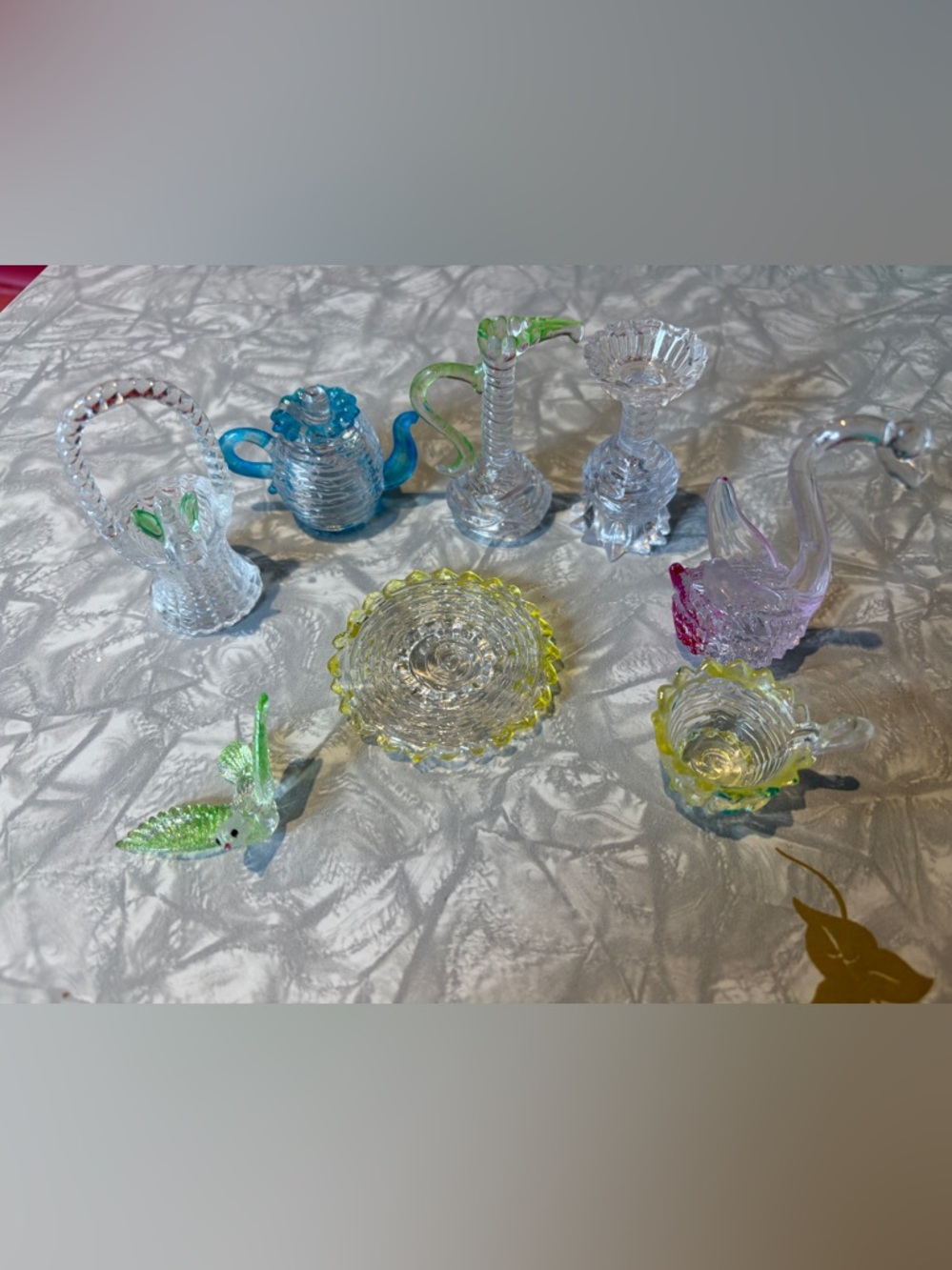 8 Clear plastic Miniature Decorative Dish es/dollhouse vintage
